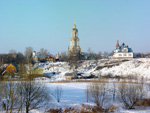 Зимний пейзаж. Церковь в деревне